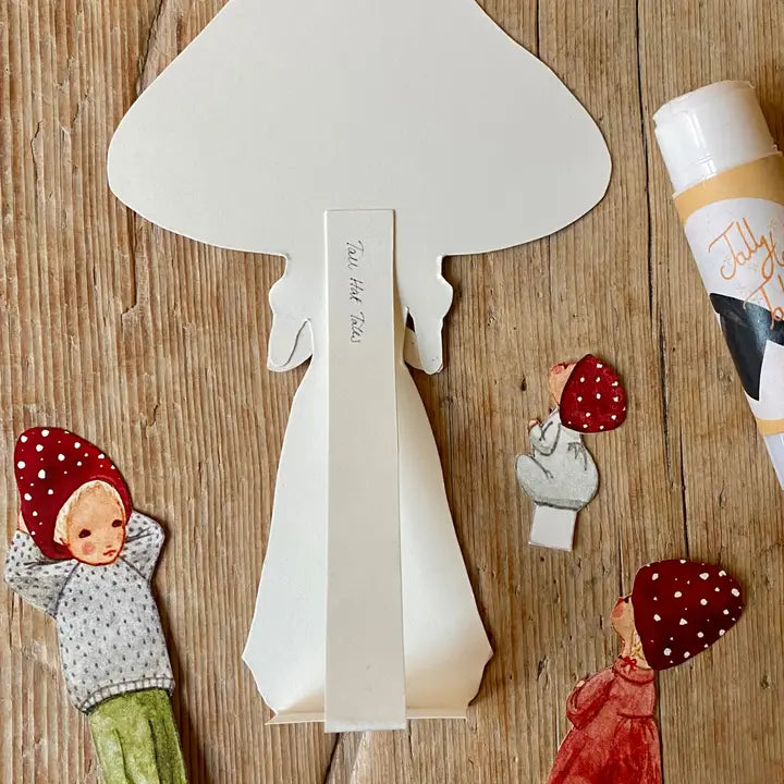 Paper cutouts Red Mushroom Mom with Children