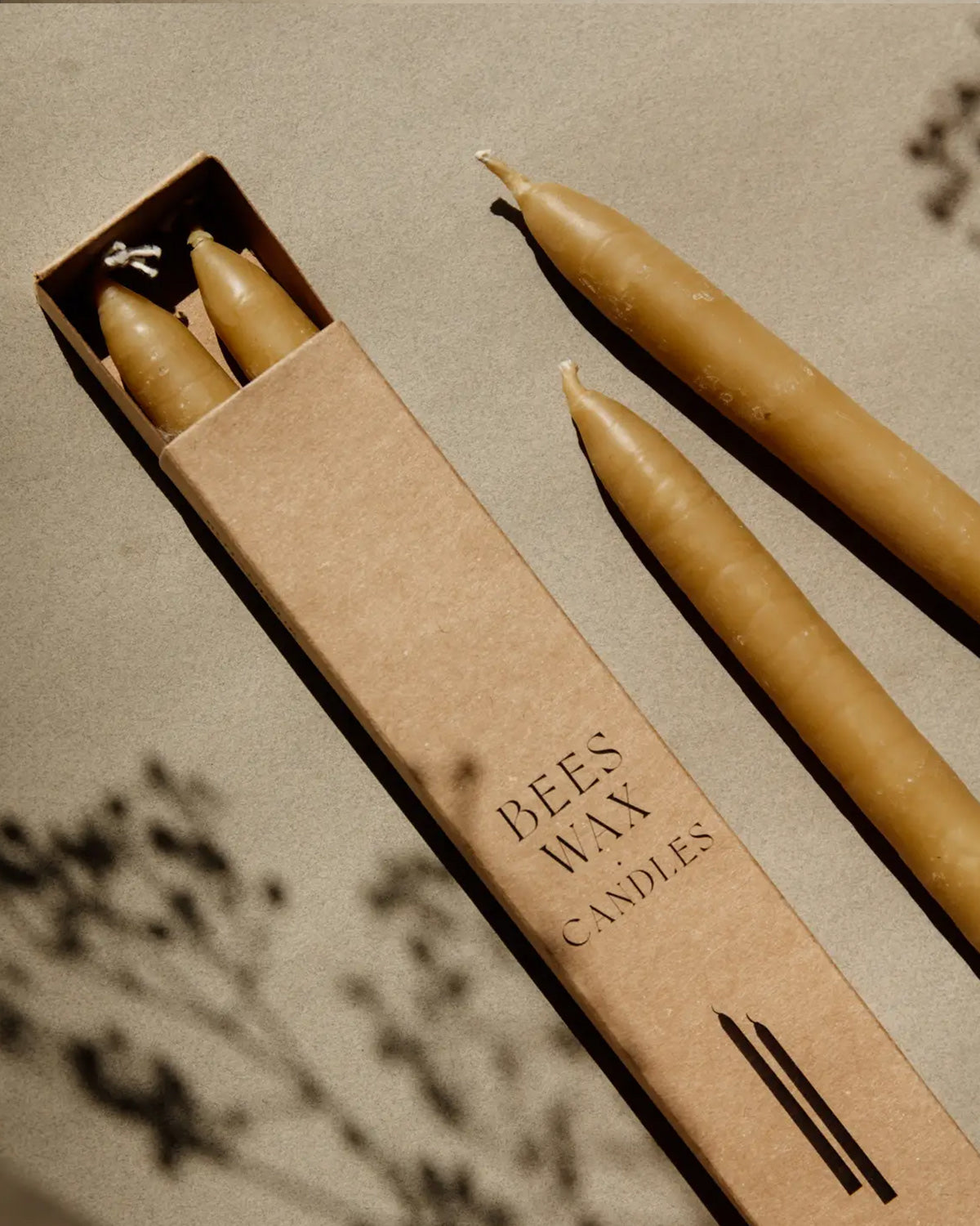 Beeswax Taper Candles - set of 2