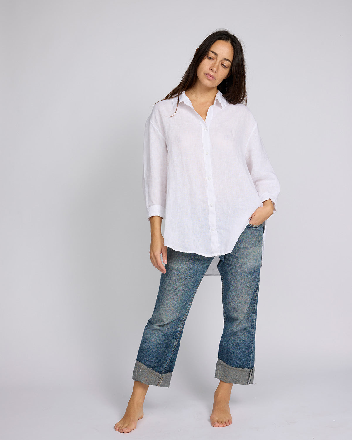 Women's Linen Laidback Button Down Blouse