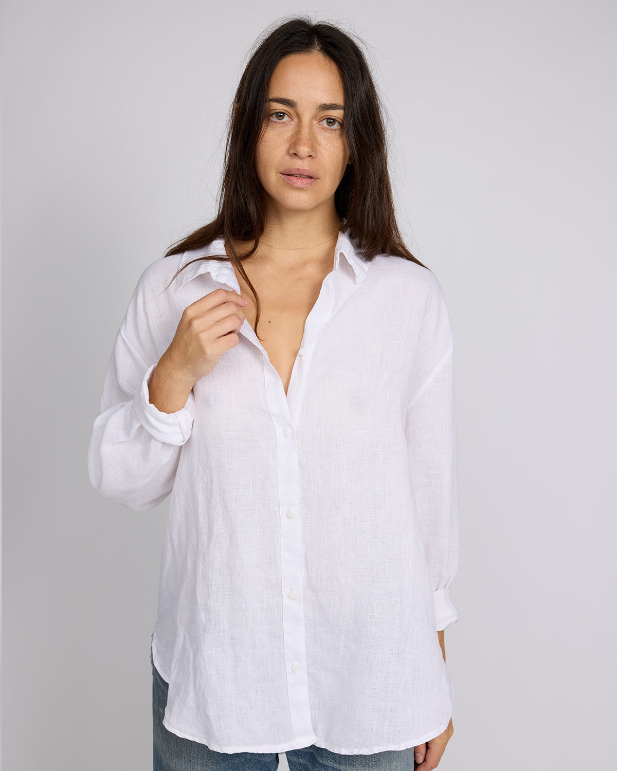 Women's Linen Laidback Button Down Blouse