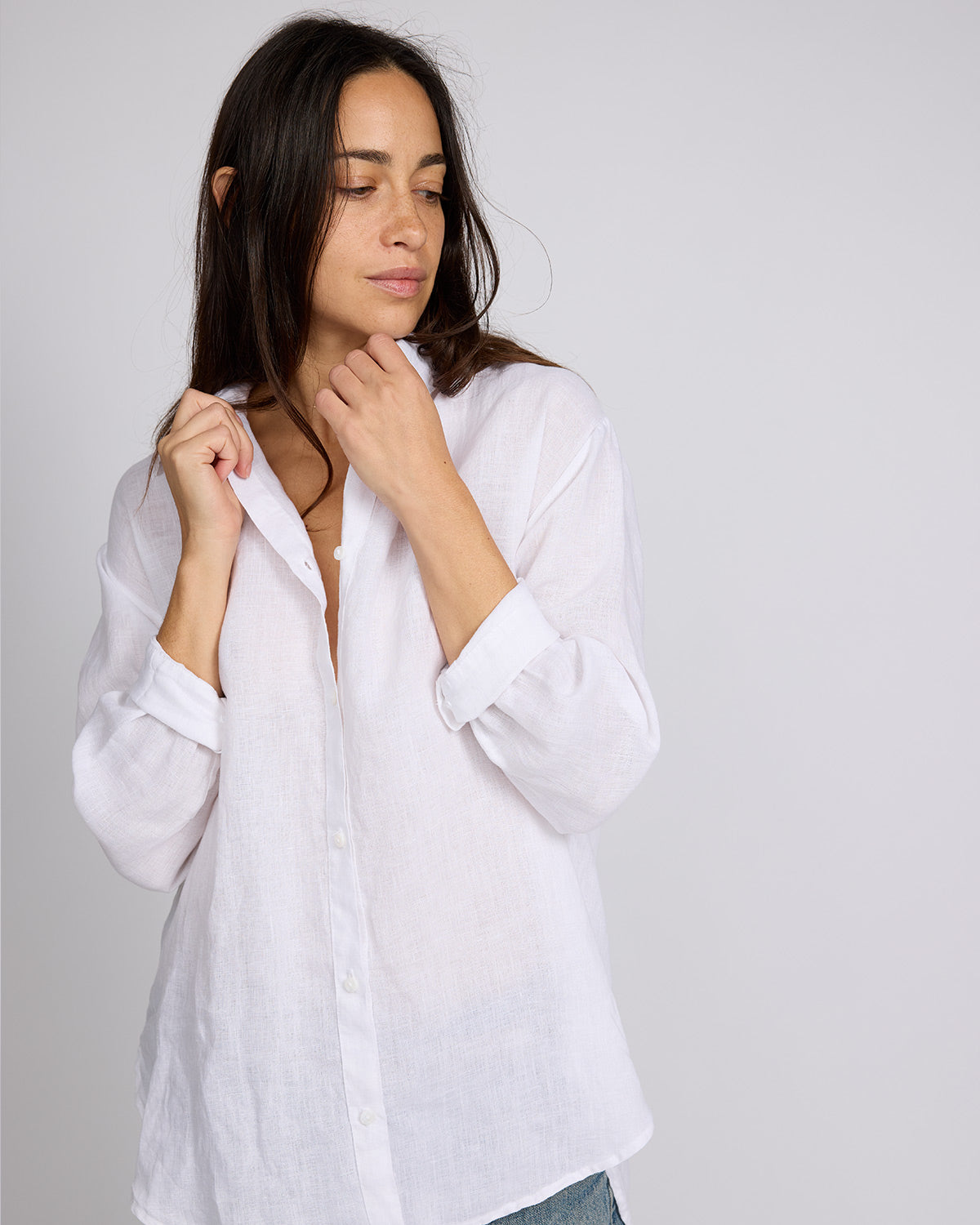 Women's Linen Laidback Button Down Blouse