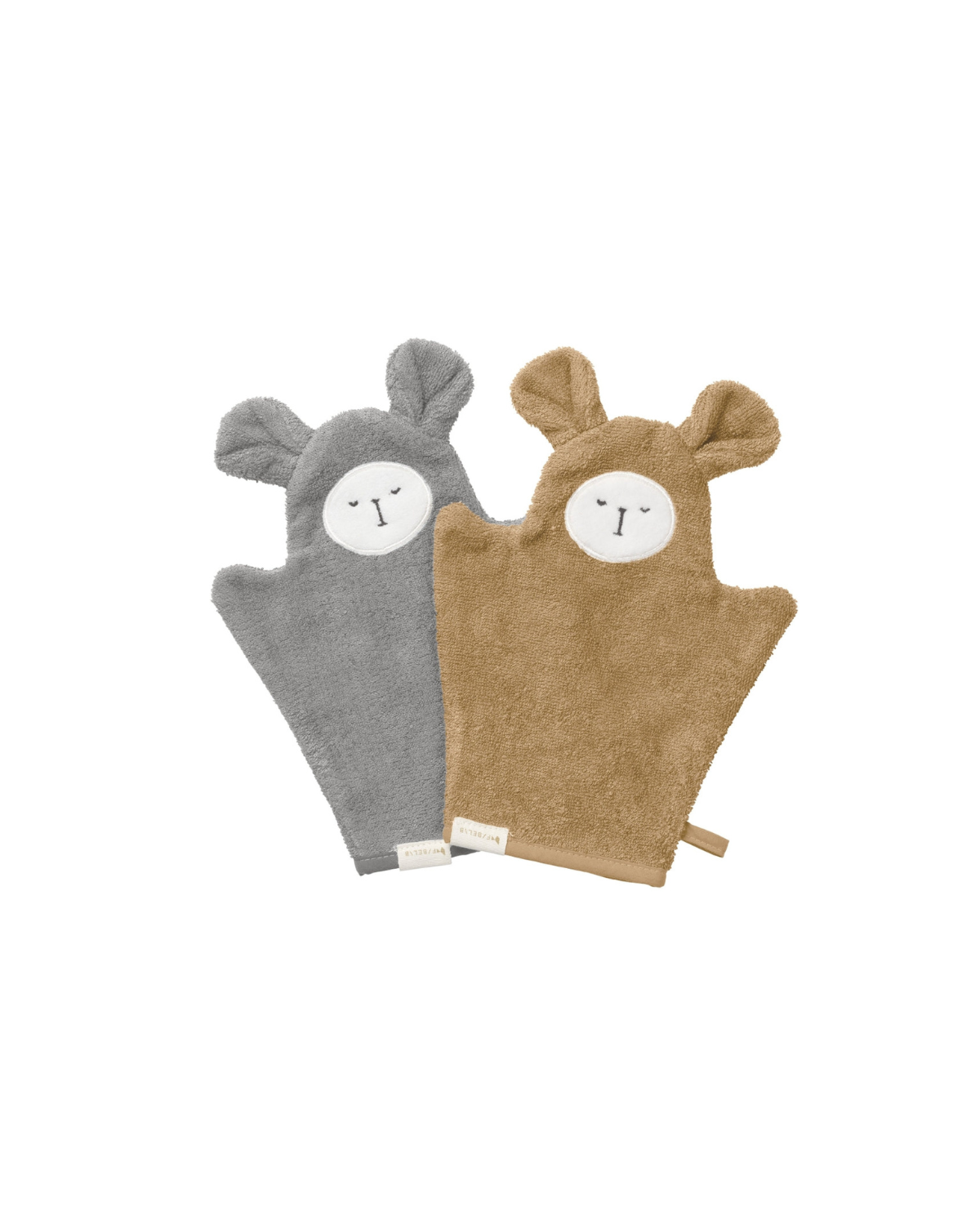Bath Mitts - Bear - 2 pack - Caramel Mix <br> Fabelab