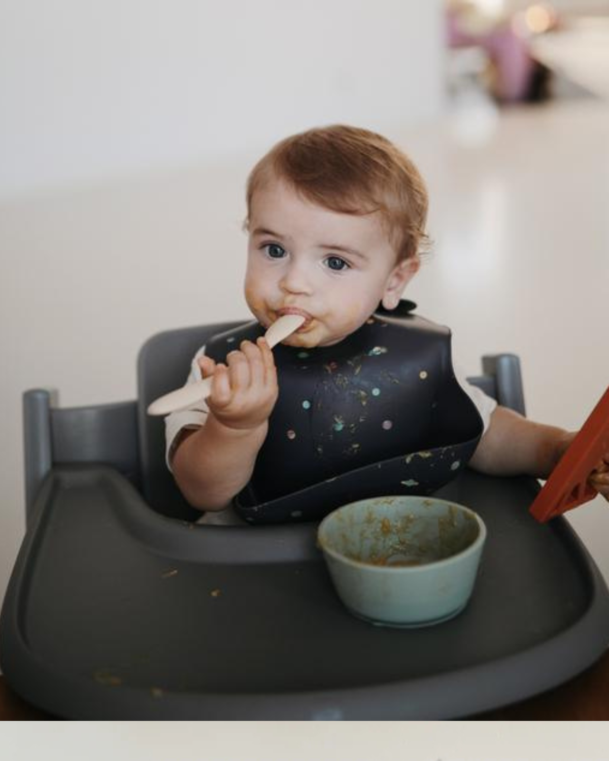 Silicone Baby Bib - Silver Sage