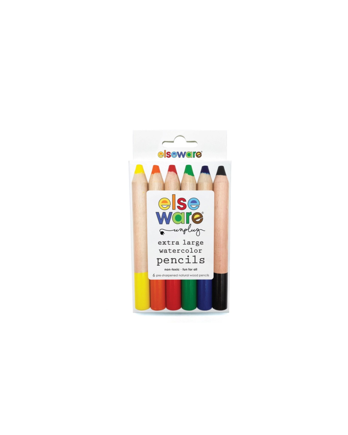 Extra-Large Watercolor Pencils - 6 Eco-Friendly Colors
