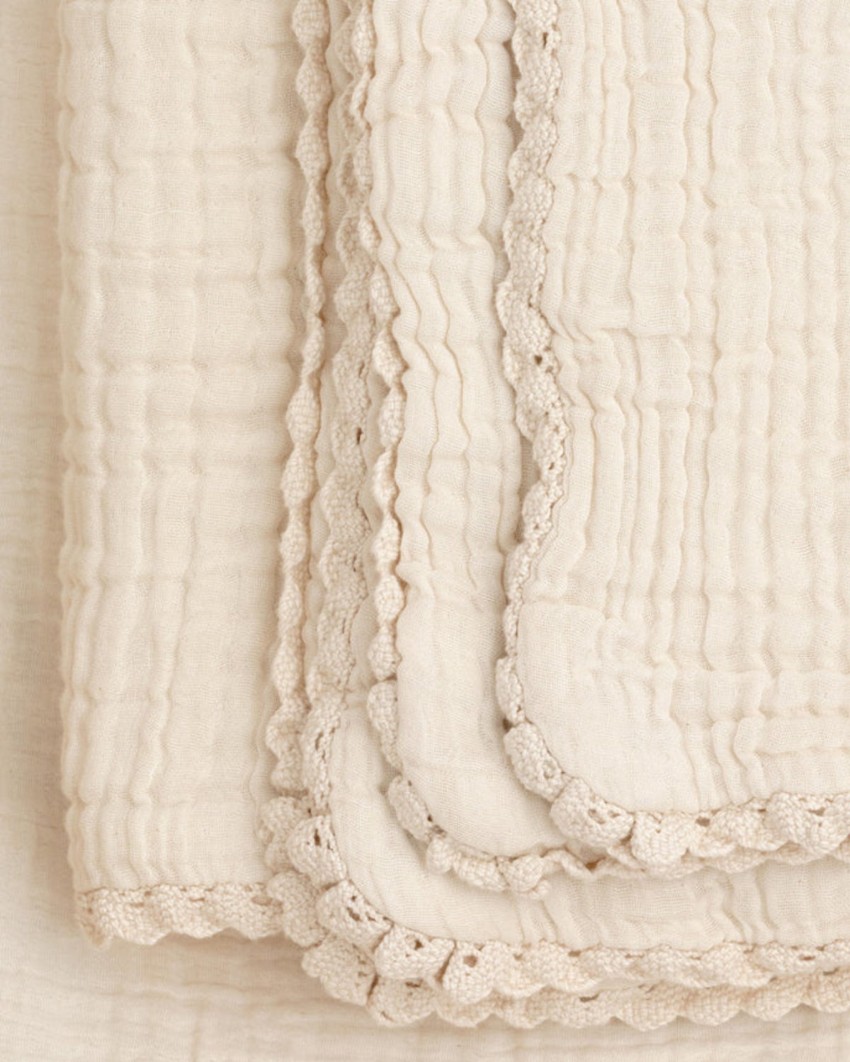 lace baby blanket / full size - ivory<br>Willaby