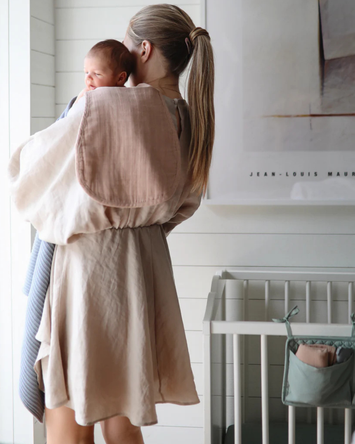 Organic Cotton Muslin Burp Cloth 2-Pack - Natural / Blush