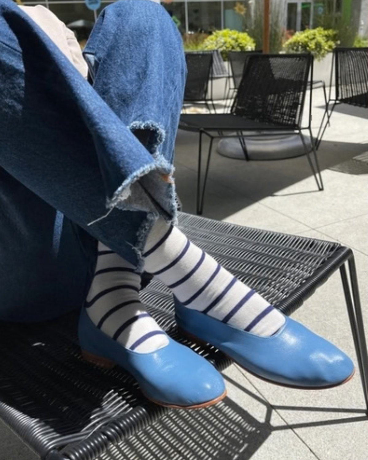 Wally Socks - navy stripe