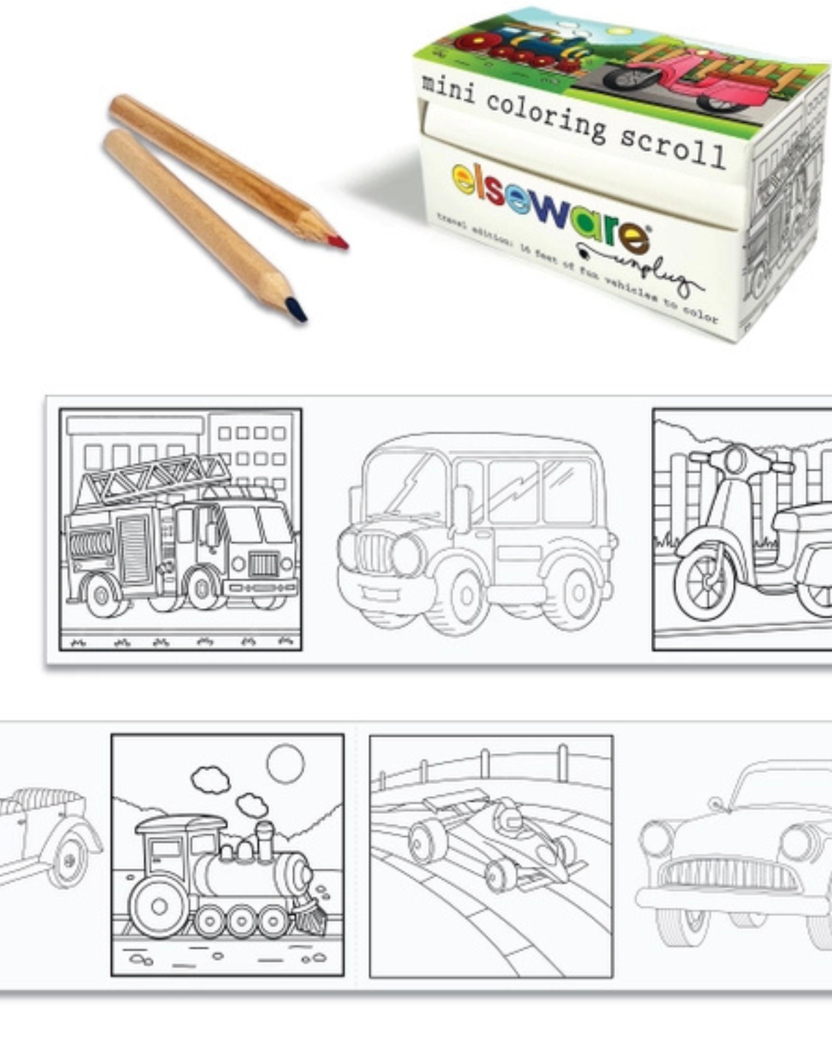 Mini Coloring Scrolls - Trucks