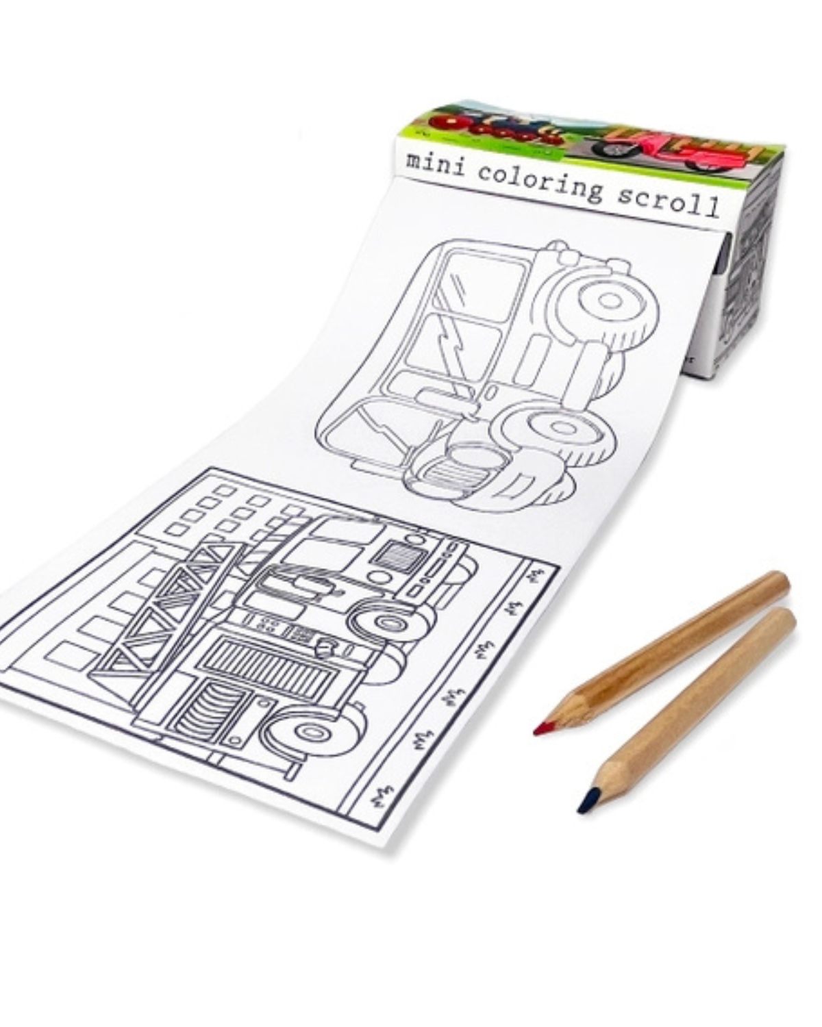 Mini Coloring Scrolls - Trucks