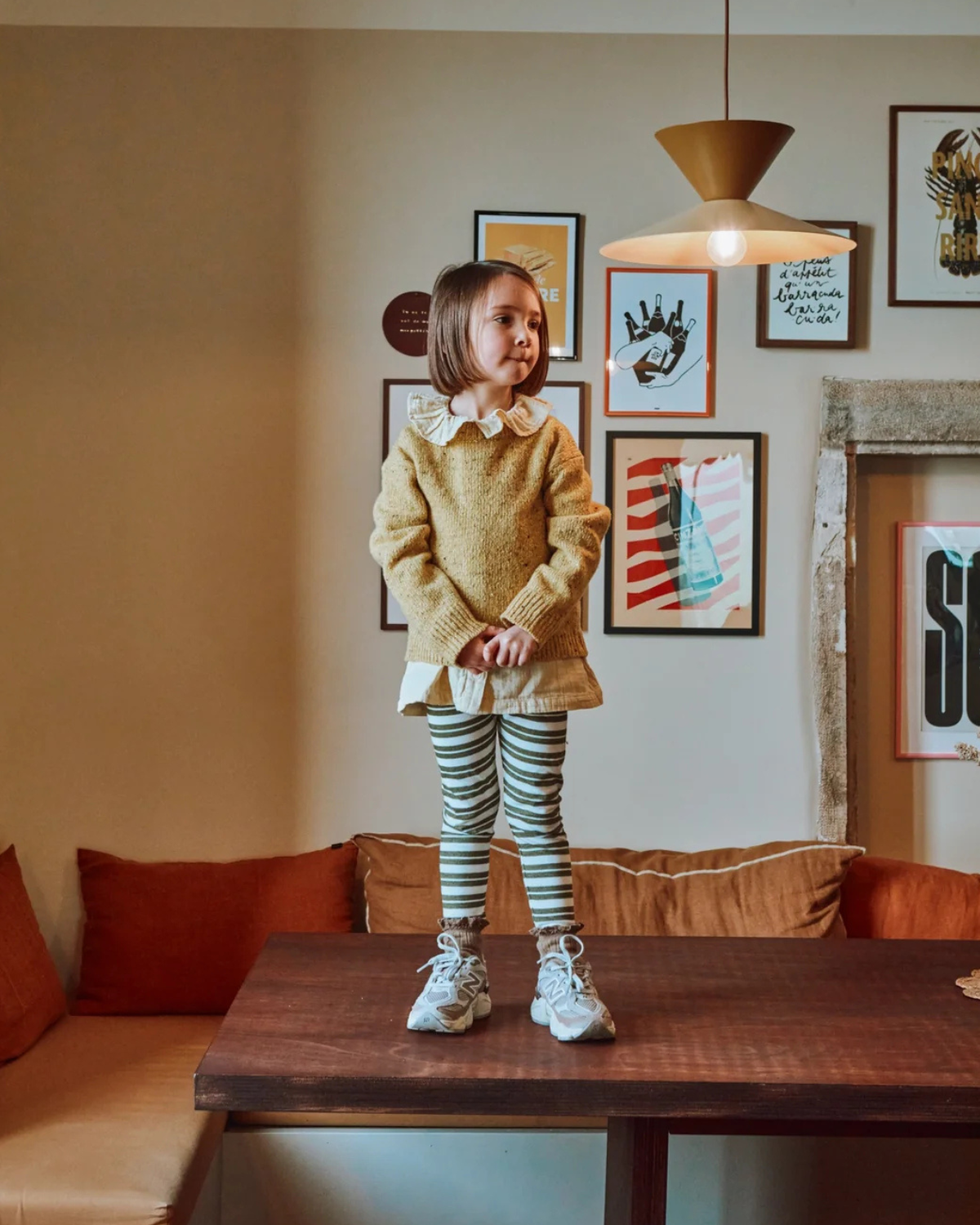 PULL THÉ WOOL KIDS Speckled Yellow <br>Poudre Organic