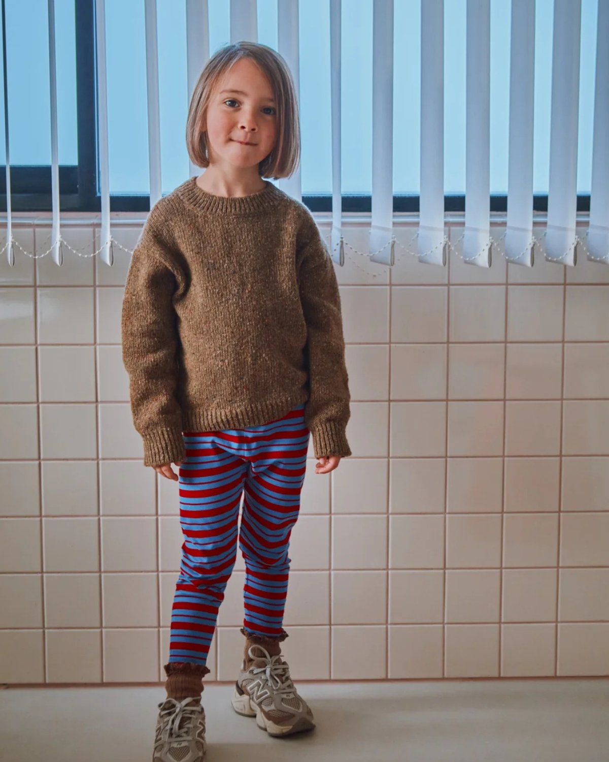 PULL THÉ WOOL KIDS Speckled Brown <br>Poudre Organic