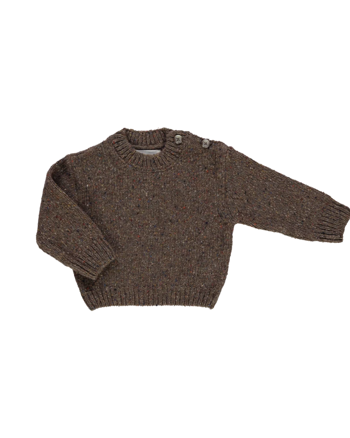 PULL THÉ WOOL KIDS Speckled Brown <br>Poudre Organic