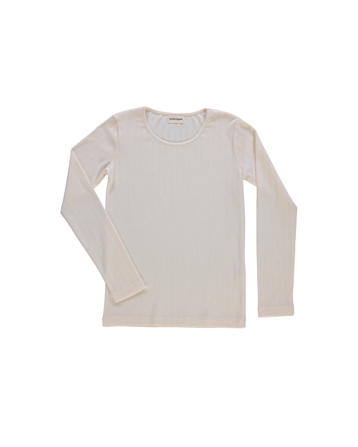 Womens Pointelle Tee - soymilk <br>Poudre Organic