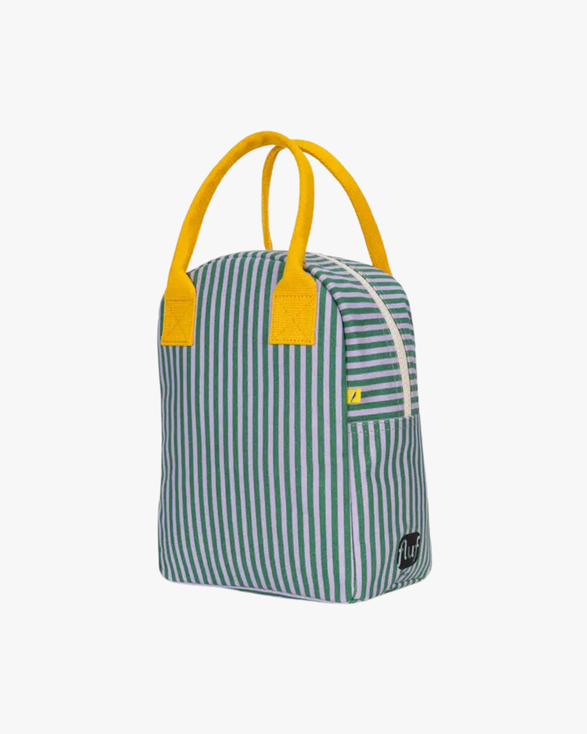 Organic Cotton Canvas Lunch Bag - candy stripe grass <br> Fluf