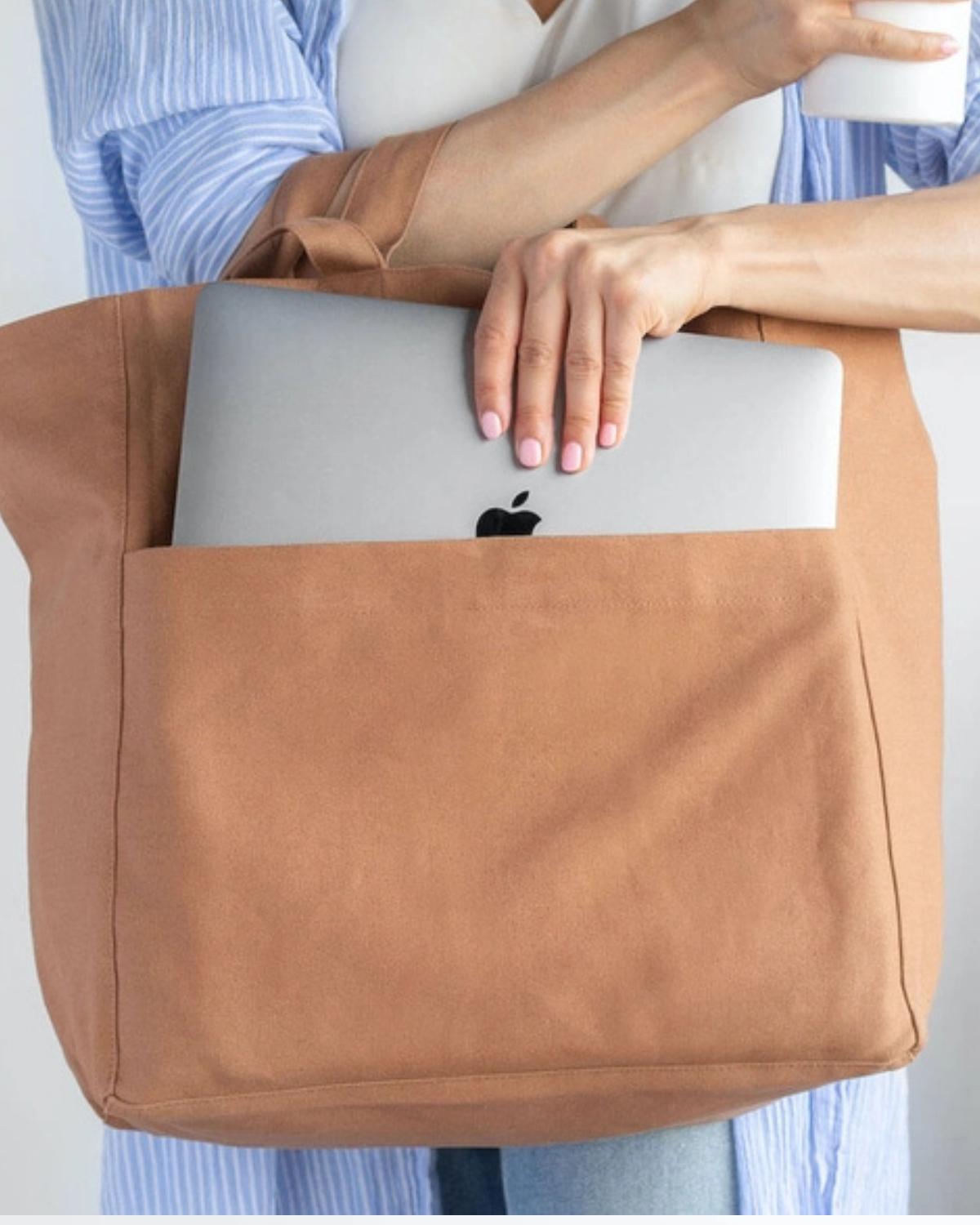 Organic Box Tote - nutmeg