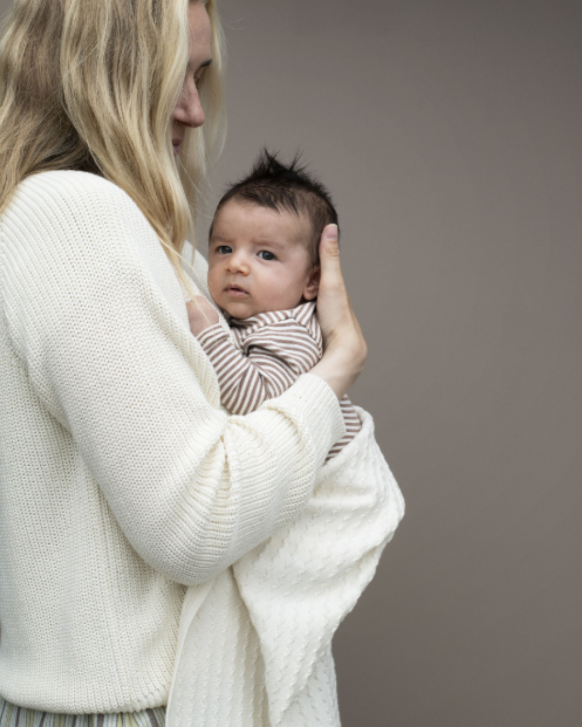 Organic Footies - acorn/ natural stripe <br> Serendipity