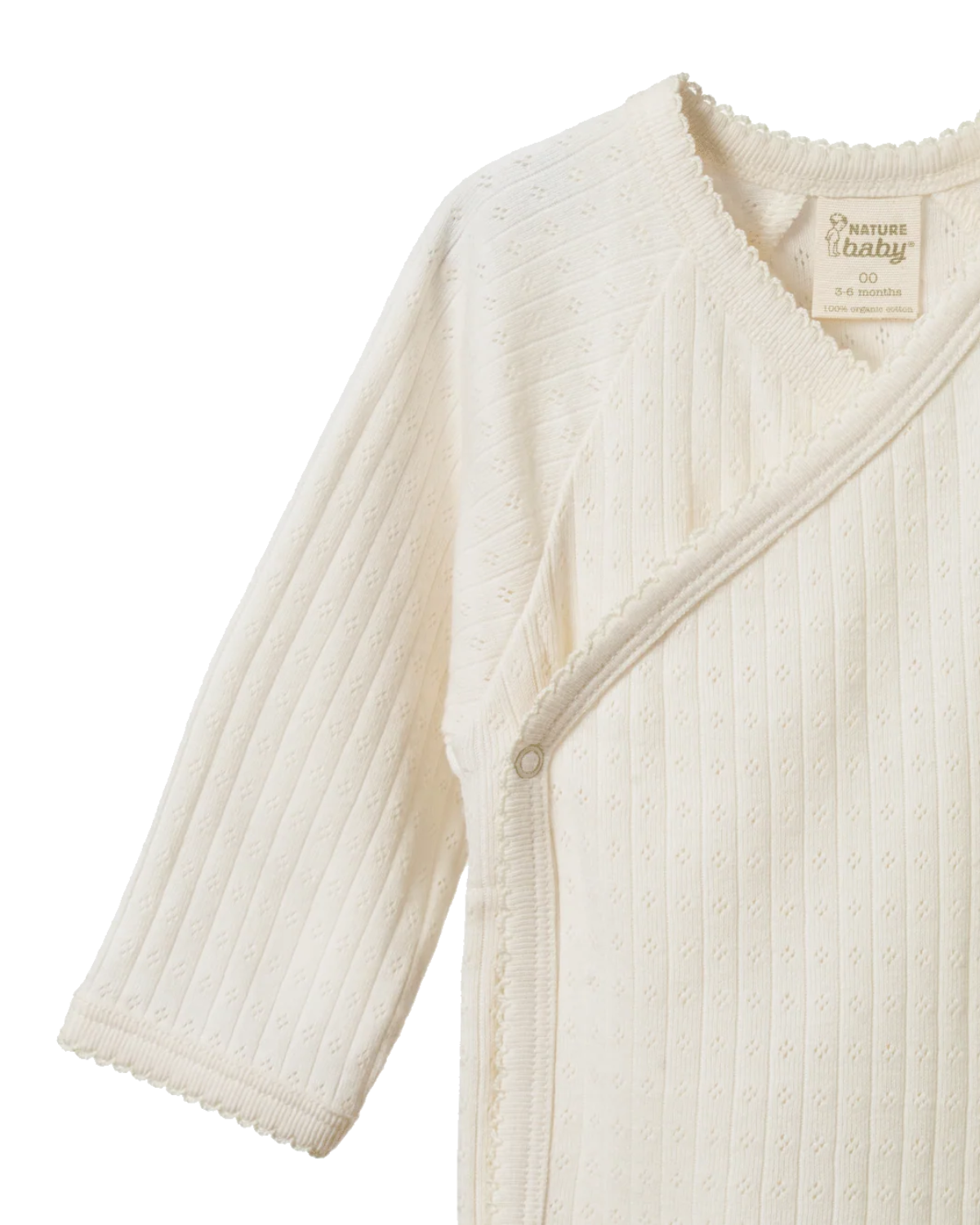 Pointelle Long Sleeve Kimono Bodysuit