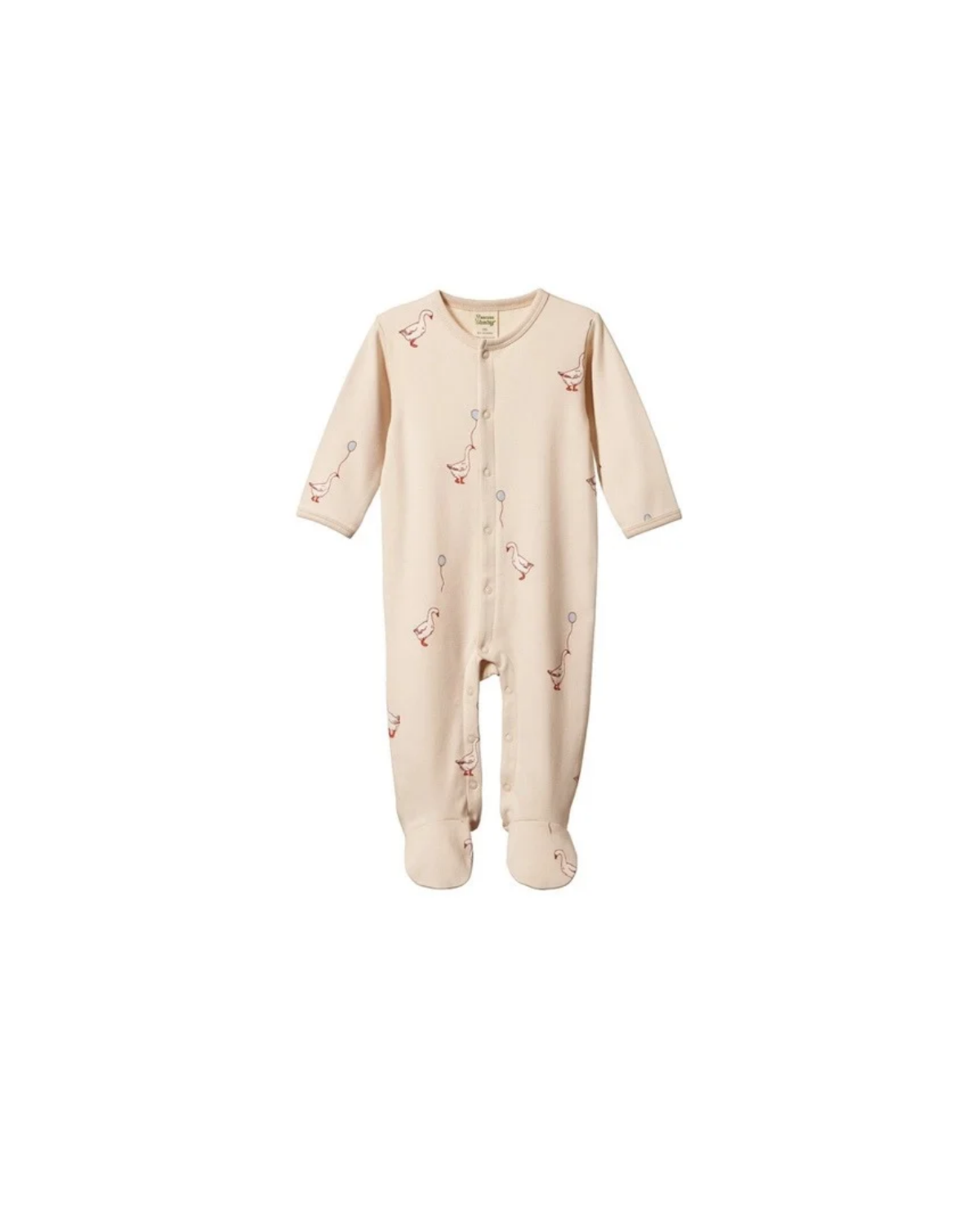 Organic Cotton Footies - goose and balloon