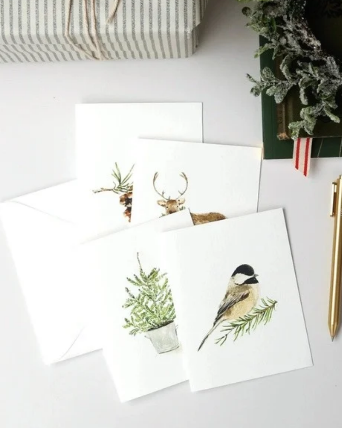 Evergreen Christmas Assorted Notecards