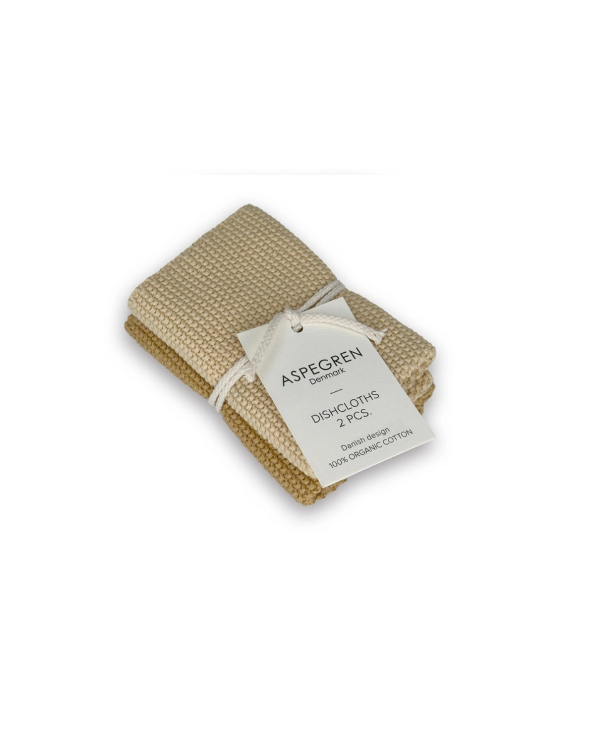 Knitted Dishcloths - golden/straw - Set of 2