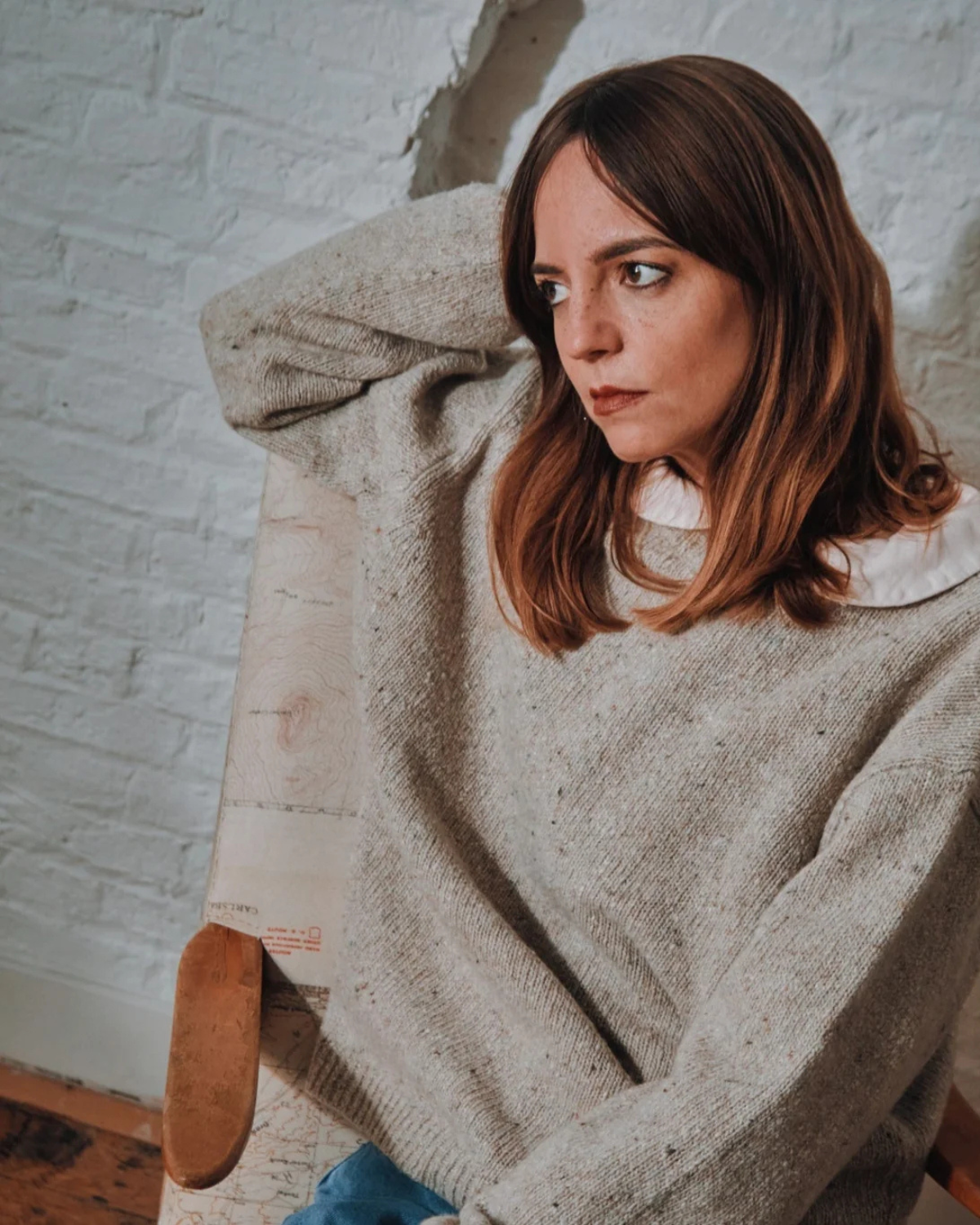 Wool Tea Sweater - Speckled Seashell <br>Poudre Organic