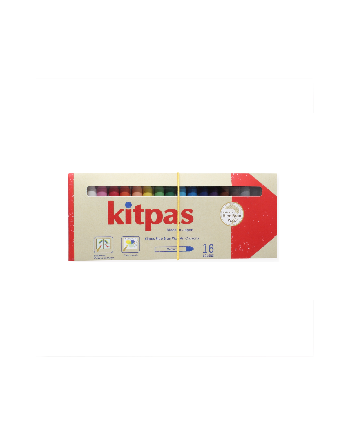 Kitpas Rice Bran Wax Art Crayons 16 Colors