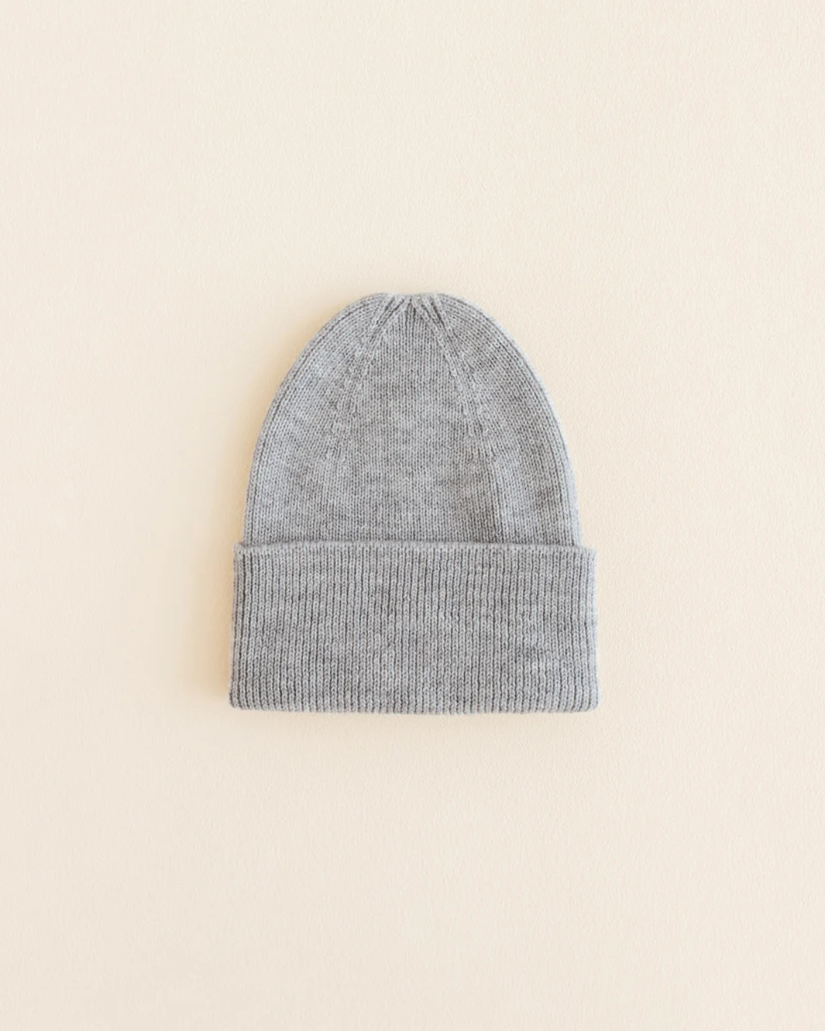 Newborn Beanie Fonzie - heather gray <br>hvid