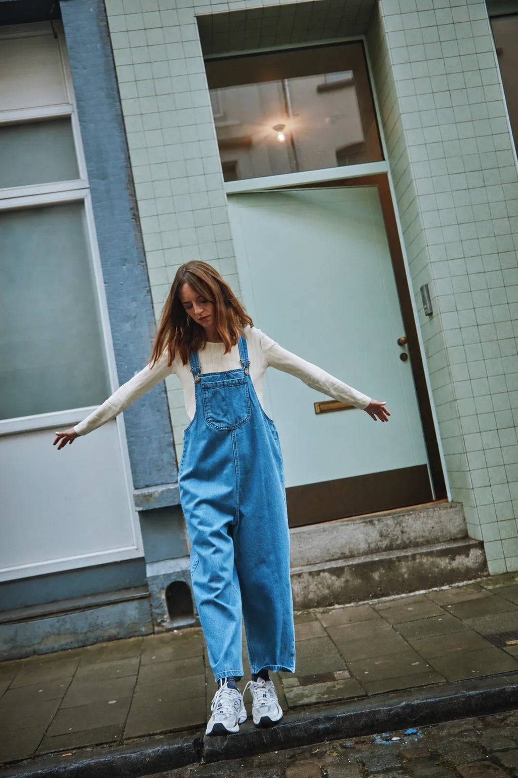 Womens Pointelle Tee - soymilk <br>Poudre Organic