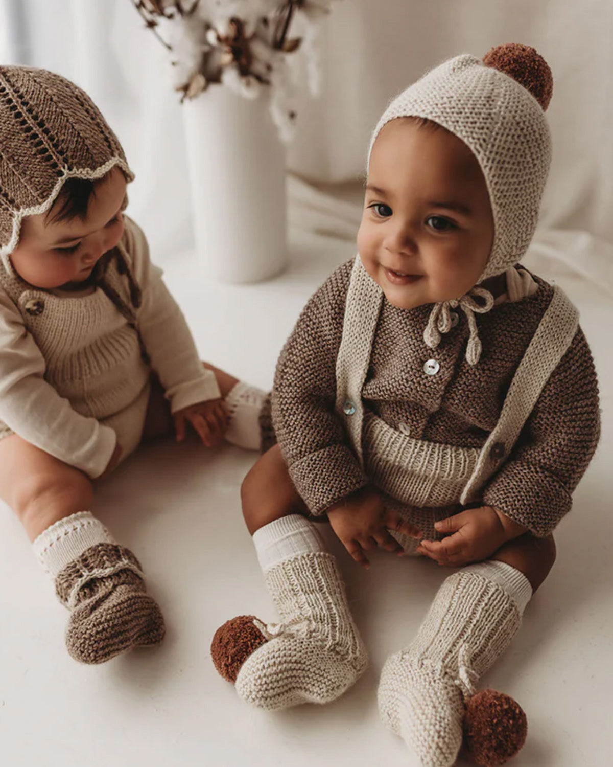 Alpaca Pom Hat - Cloud & Clay