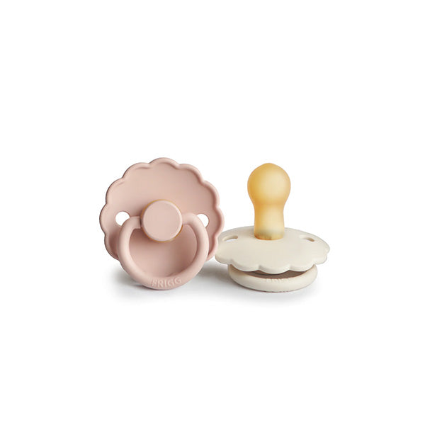 Pacifier Natural Rubber Daisy 2 Pack - Blush & Cream