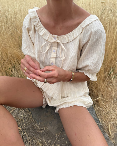 Romeo Sleep Set - cream eyelet