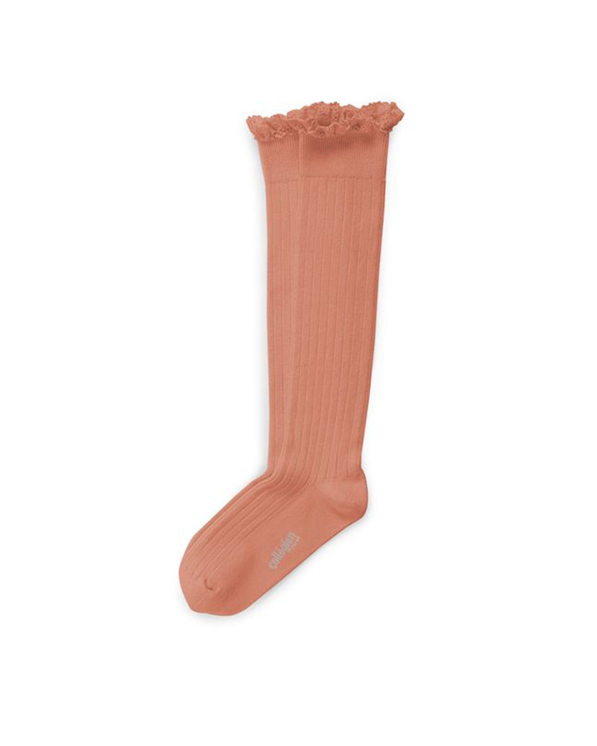 Collegien Ruffle Knee Socks - melon