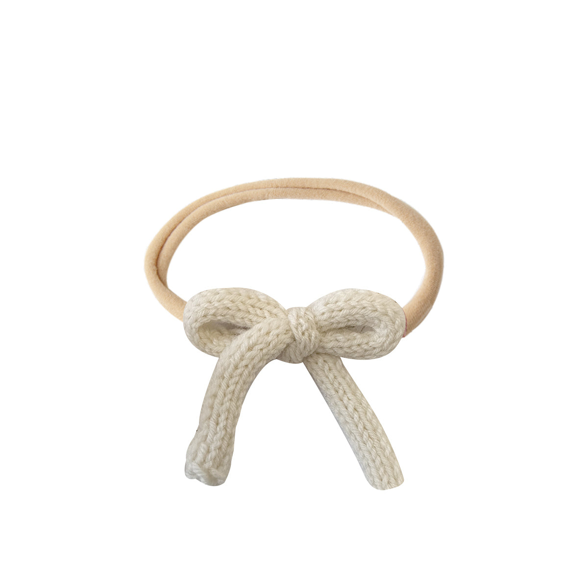 Knit Bow Headband - natural