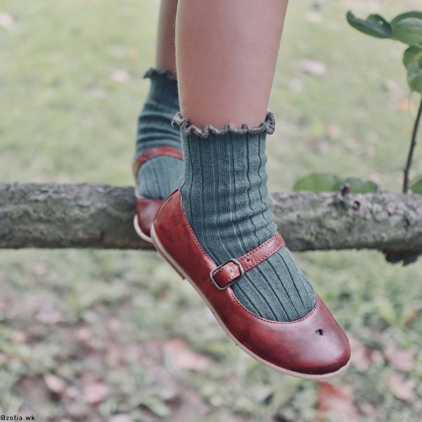 Lettuce Trim Ribbed Socks - cream