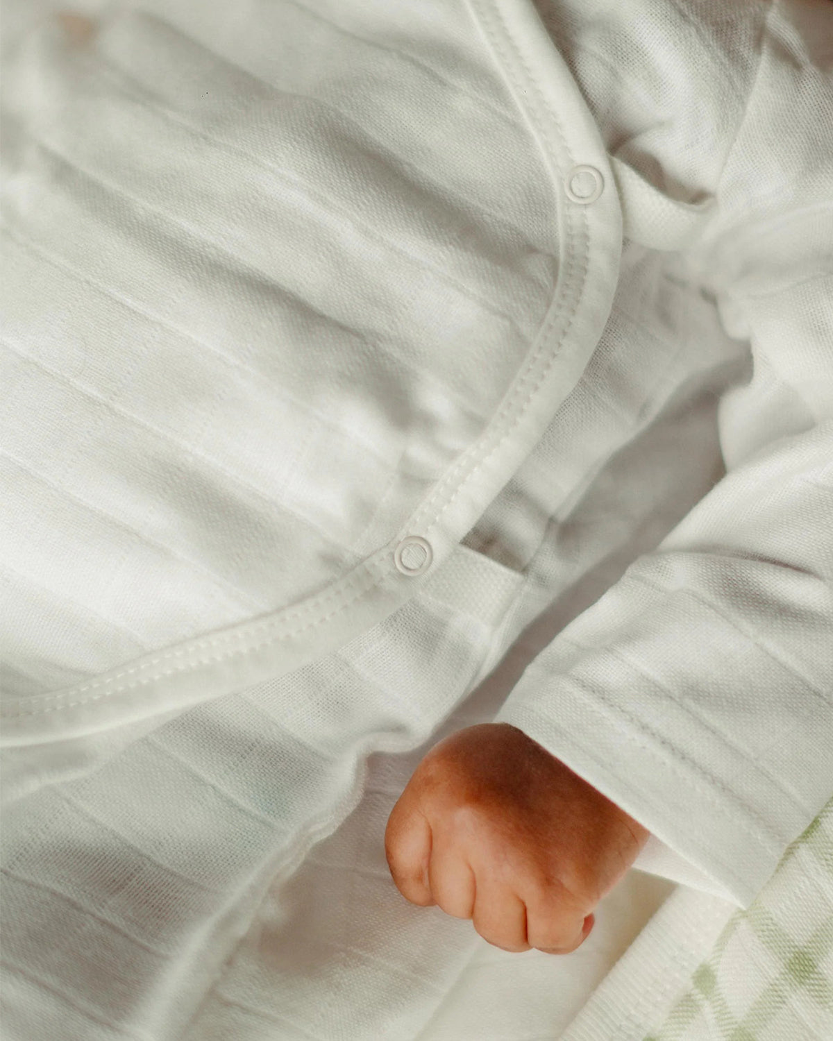 Muslin Side Snap Kimono - Organic White