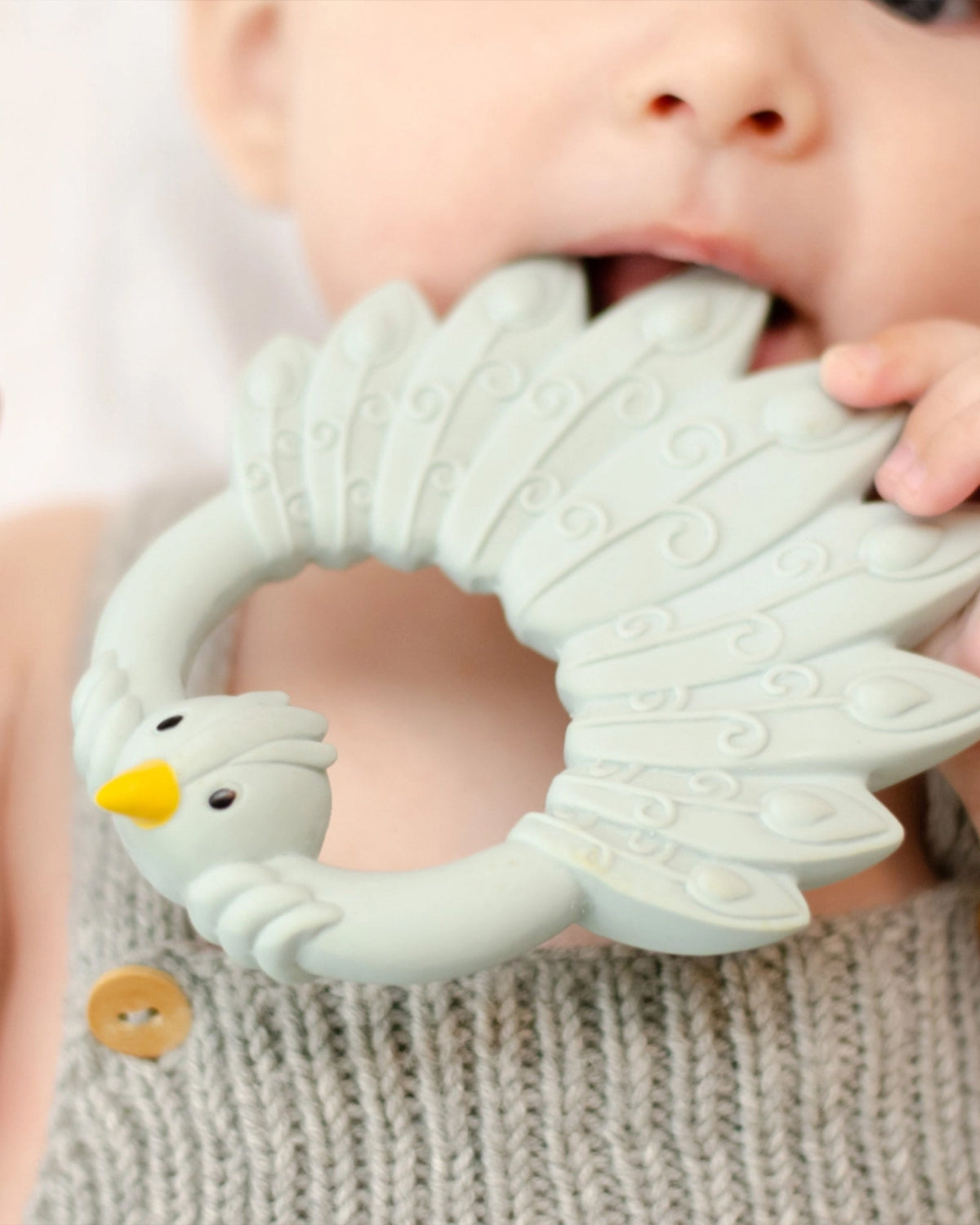 Natural Rubber Teether - Peacock