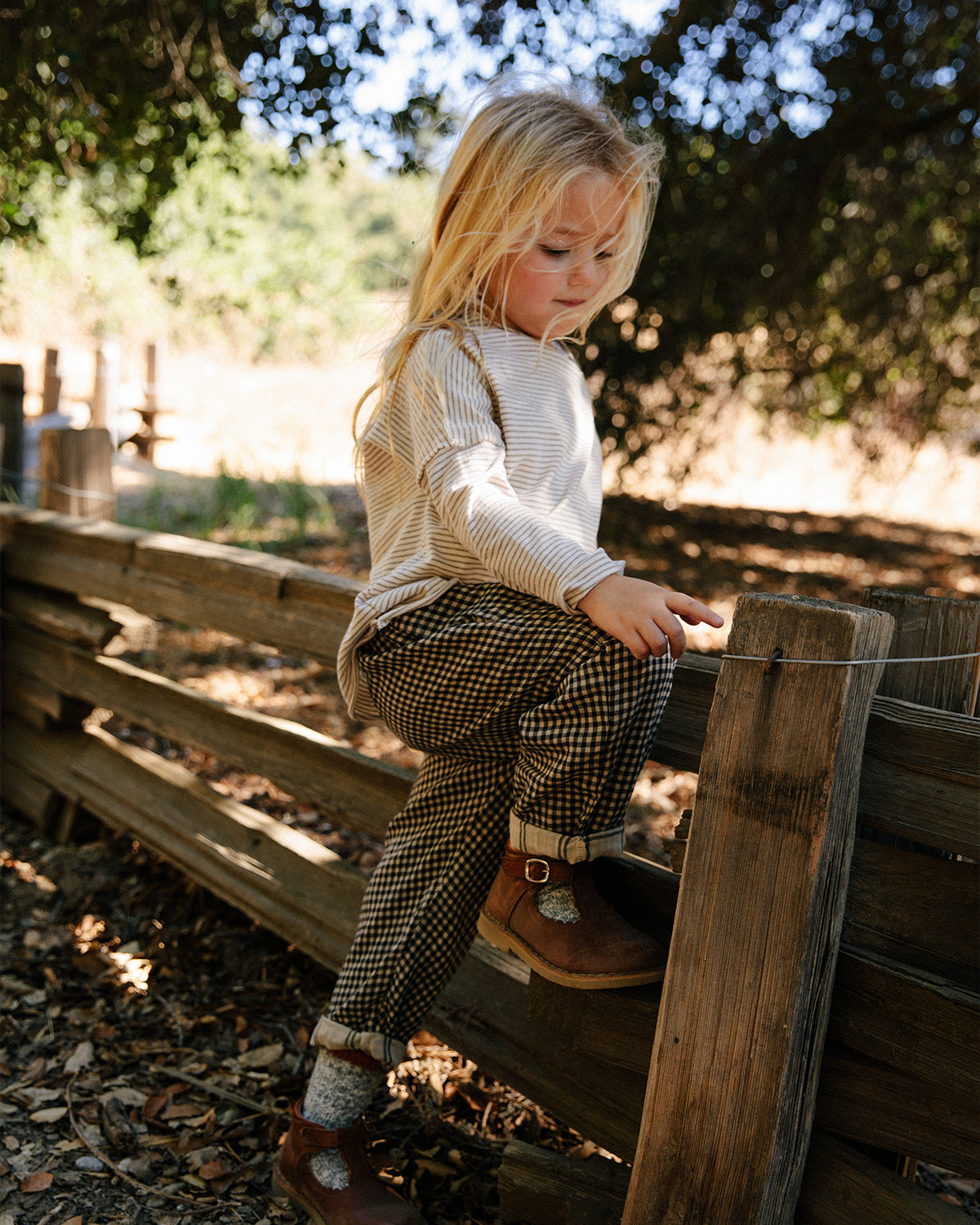 Pullover Tee - sand stripe