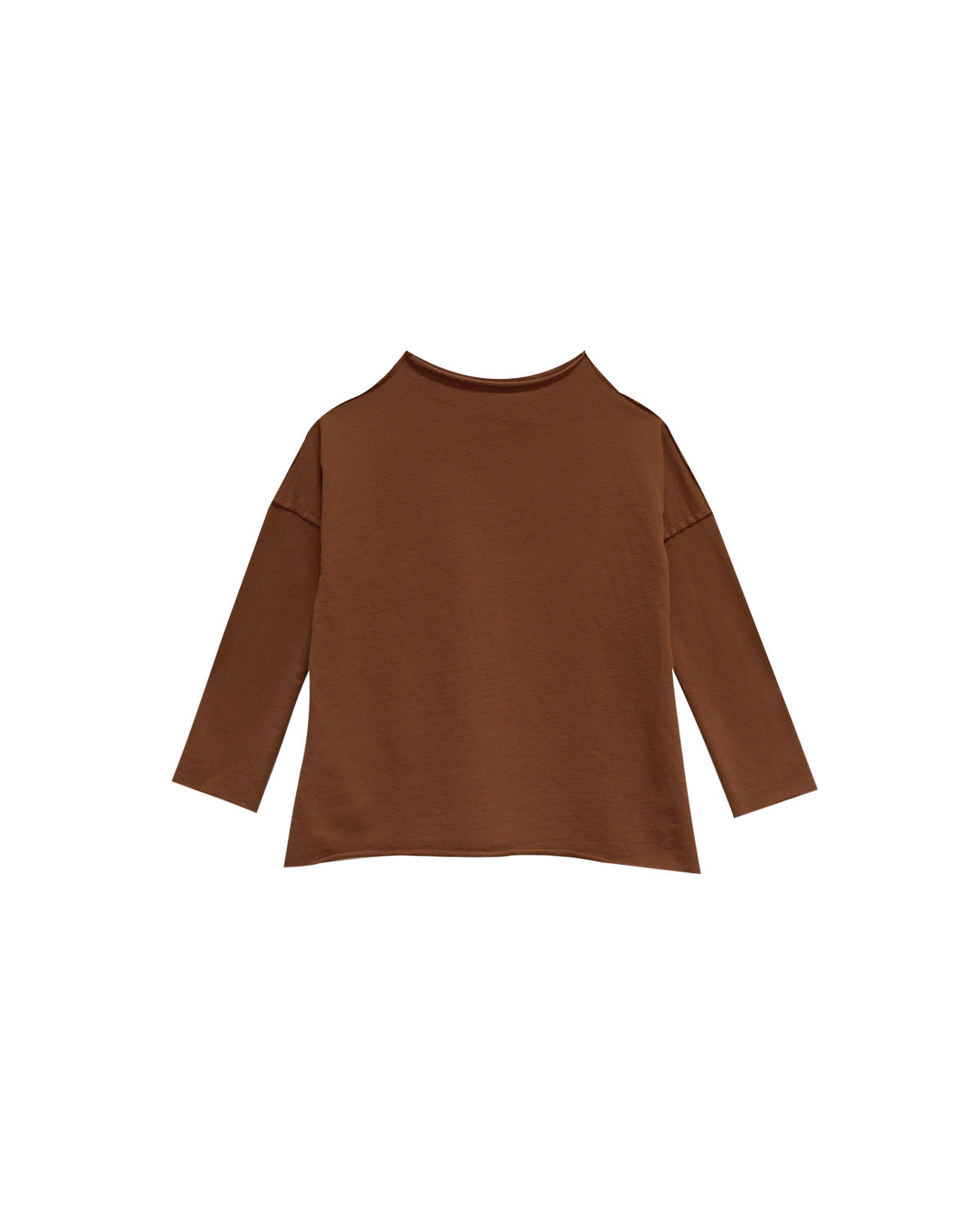 Brown long-sleeve shirt on a white background