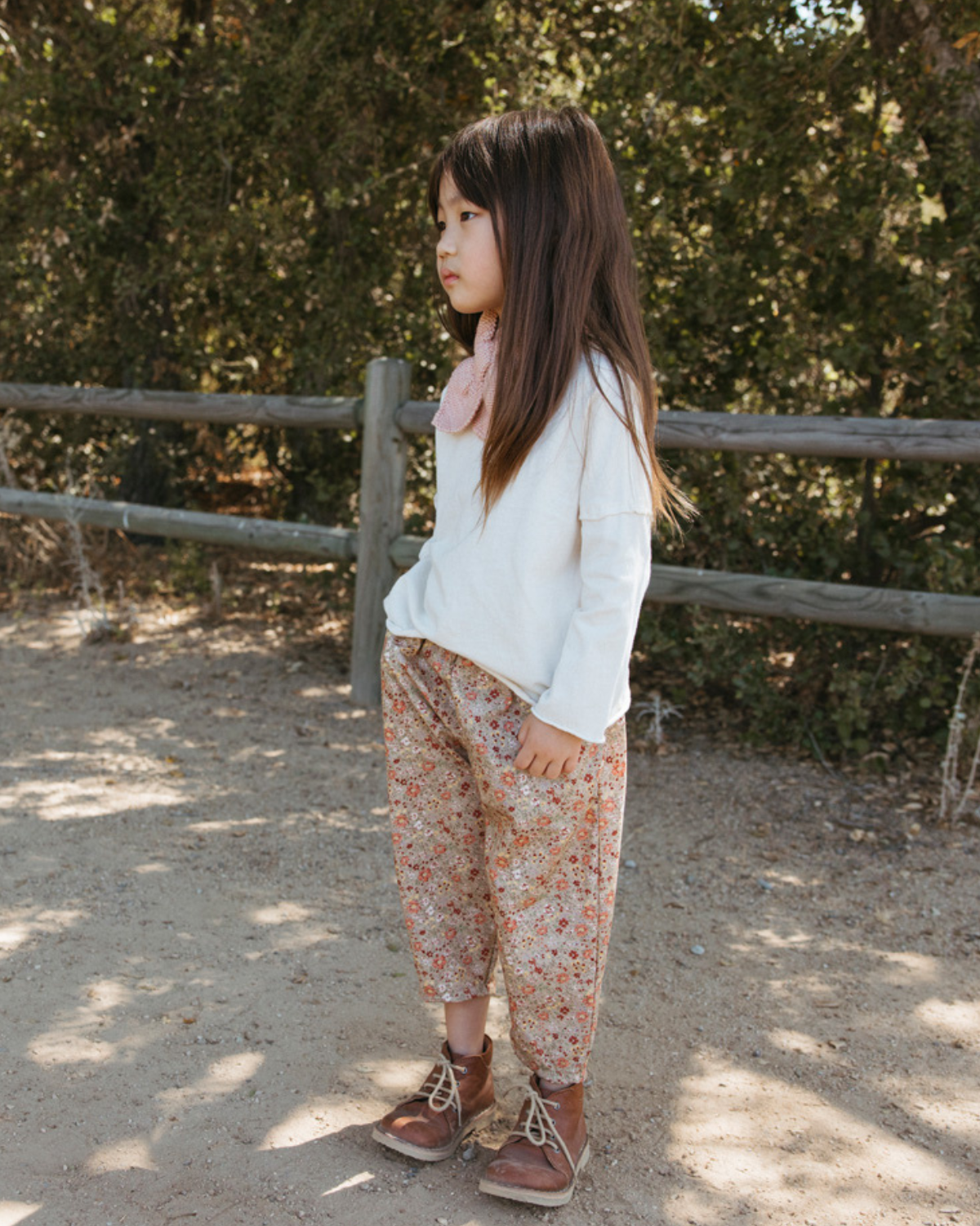 Baby Pullover Tee - camel mini stripe