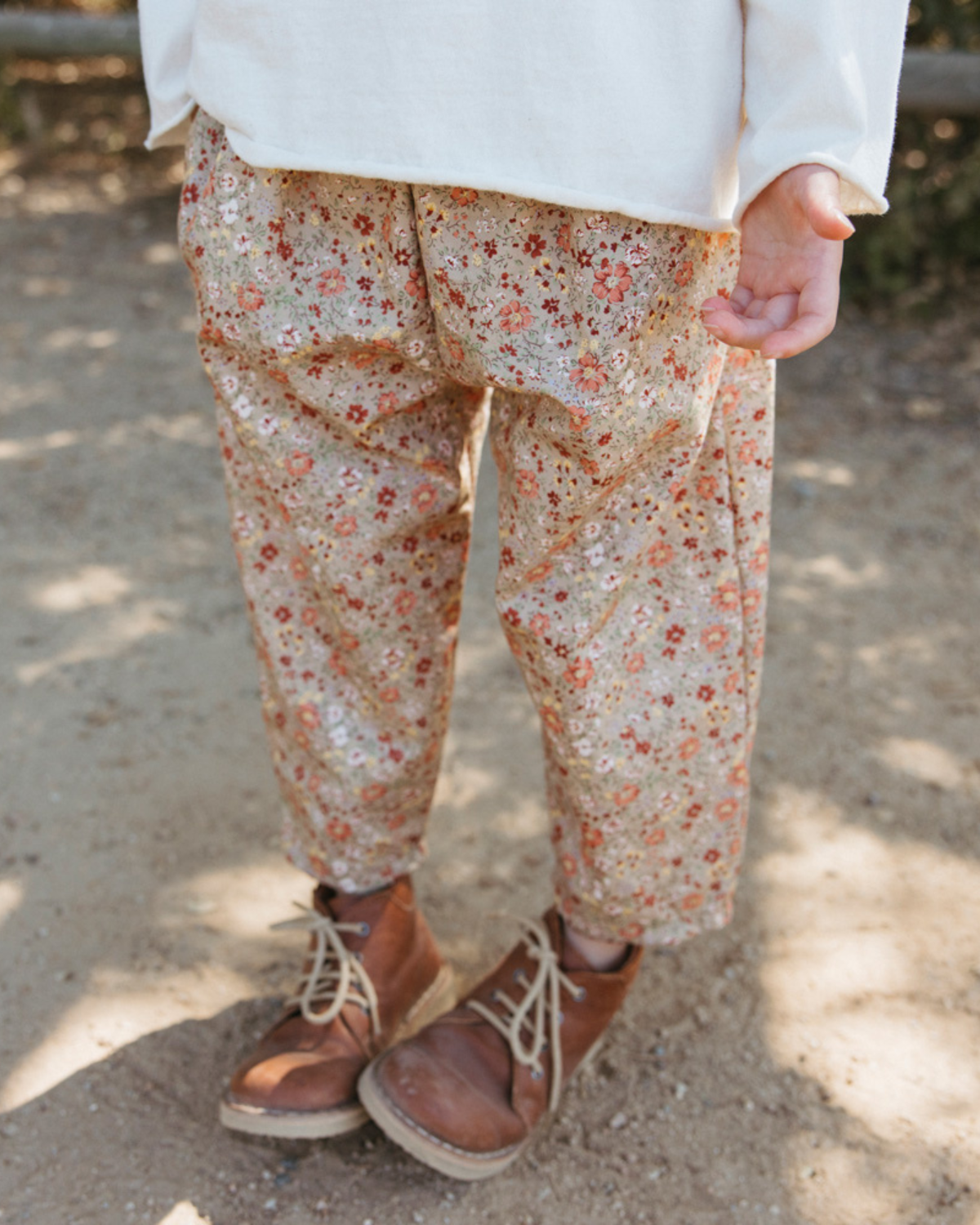 Baby Pullover Tee - camel mini stripe