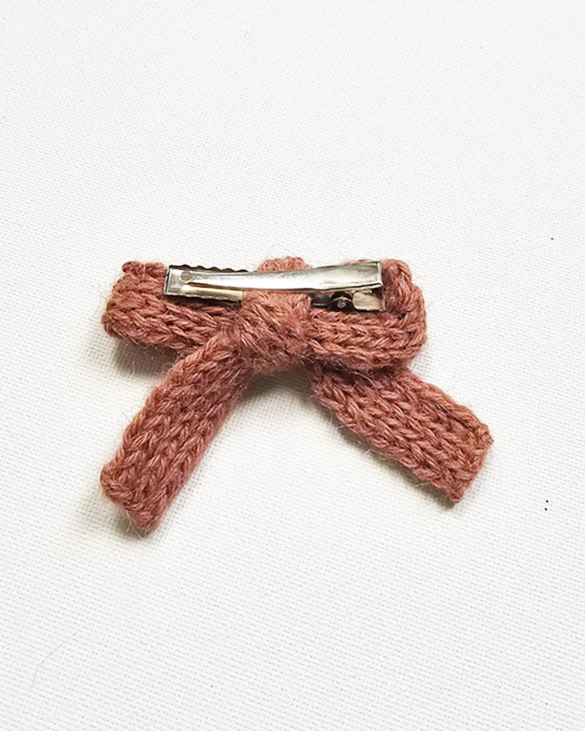 Knit Hair Clip - clay