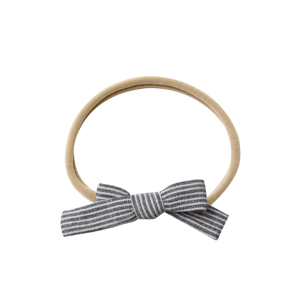 Mini Bow Headband - navy mini stripe