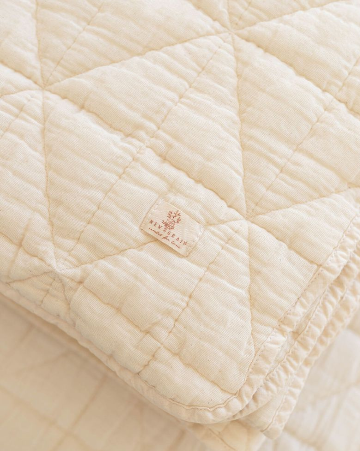 quilted blanket crib - natural