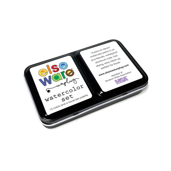 Watercolor Set - Travel-Friendly Metal Palette - 12 Colors