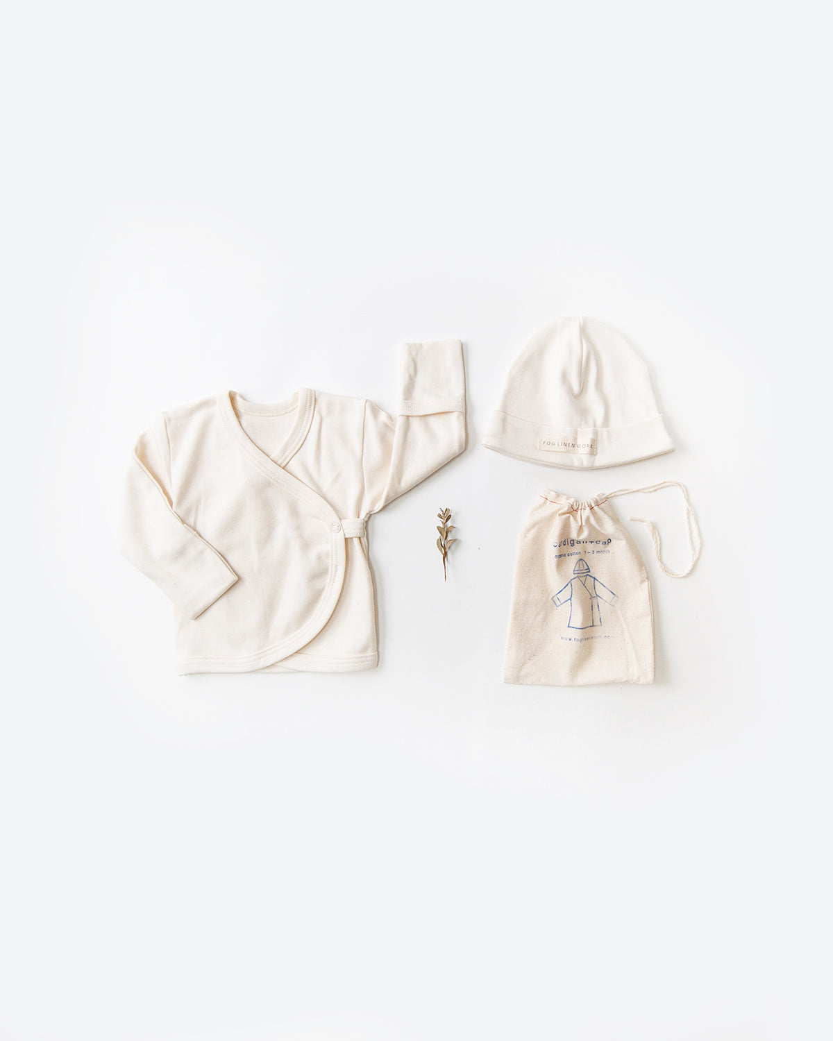 Baby Cap & Cardigan <br>Fog Linen