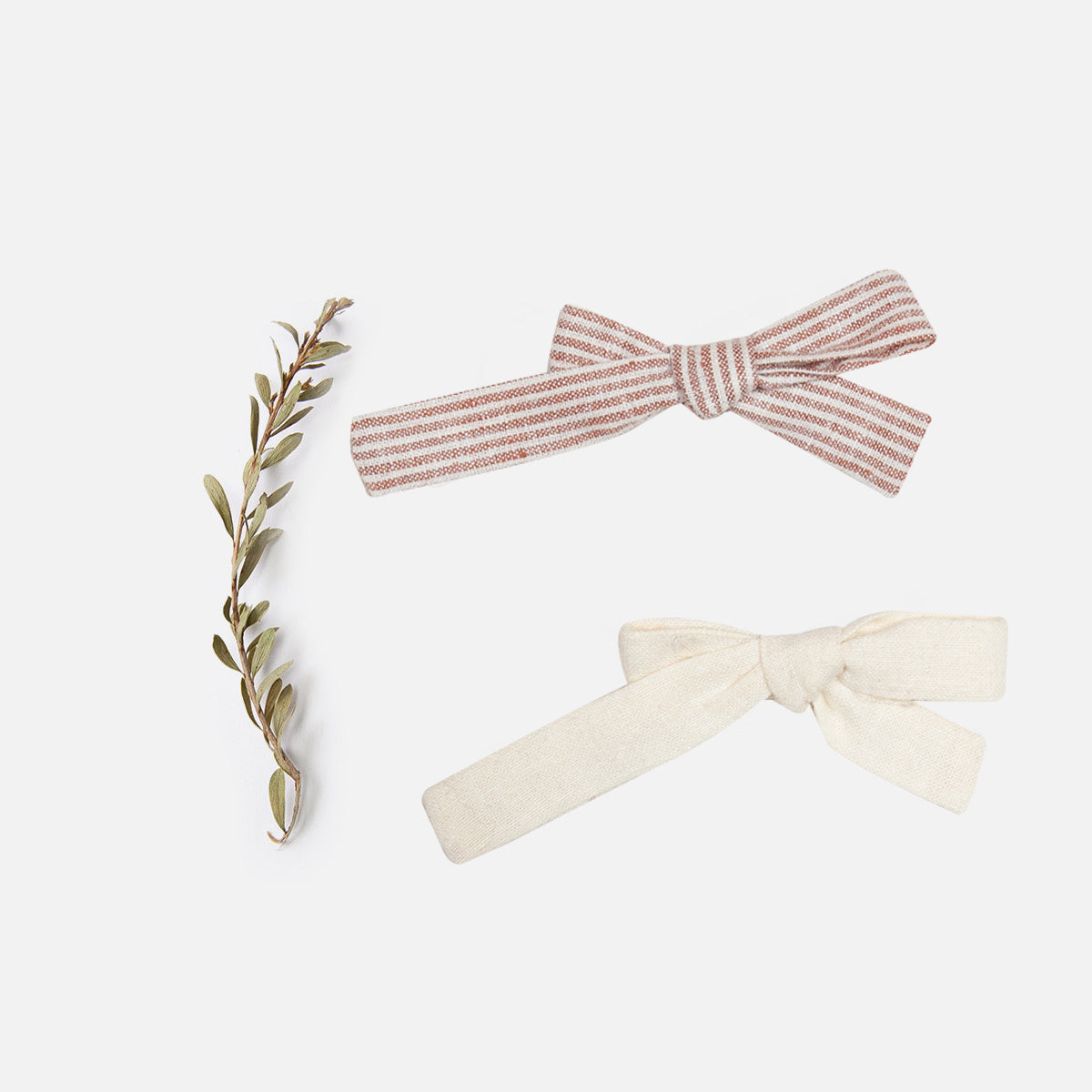 Mini Bow Set - sedona stripe & natural