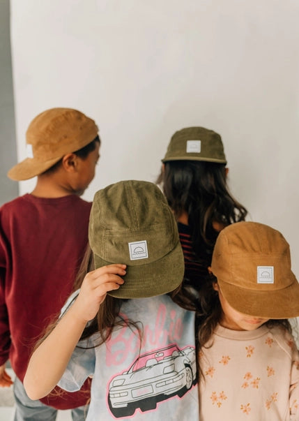 Five Panel Cap in Olive Corduroy