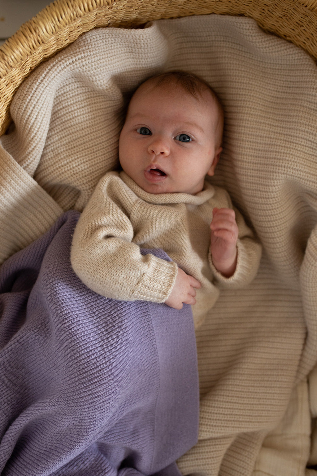 Sweater Georgette - apricot <br>hvid