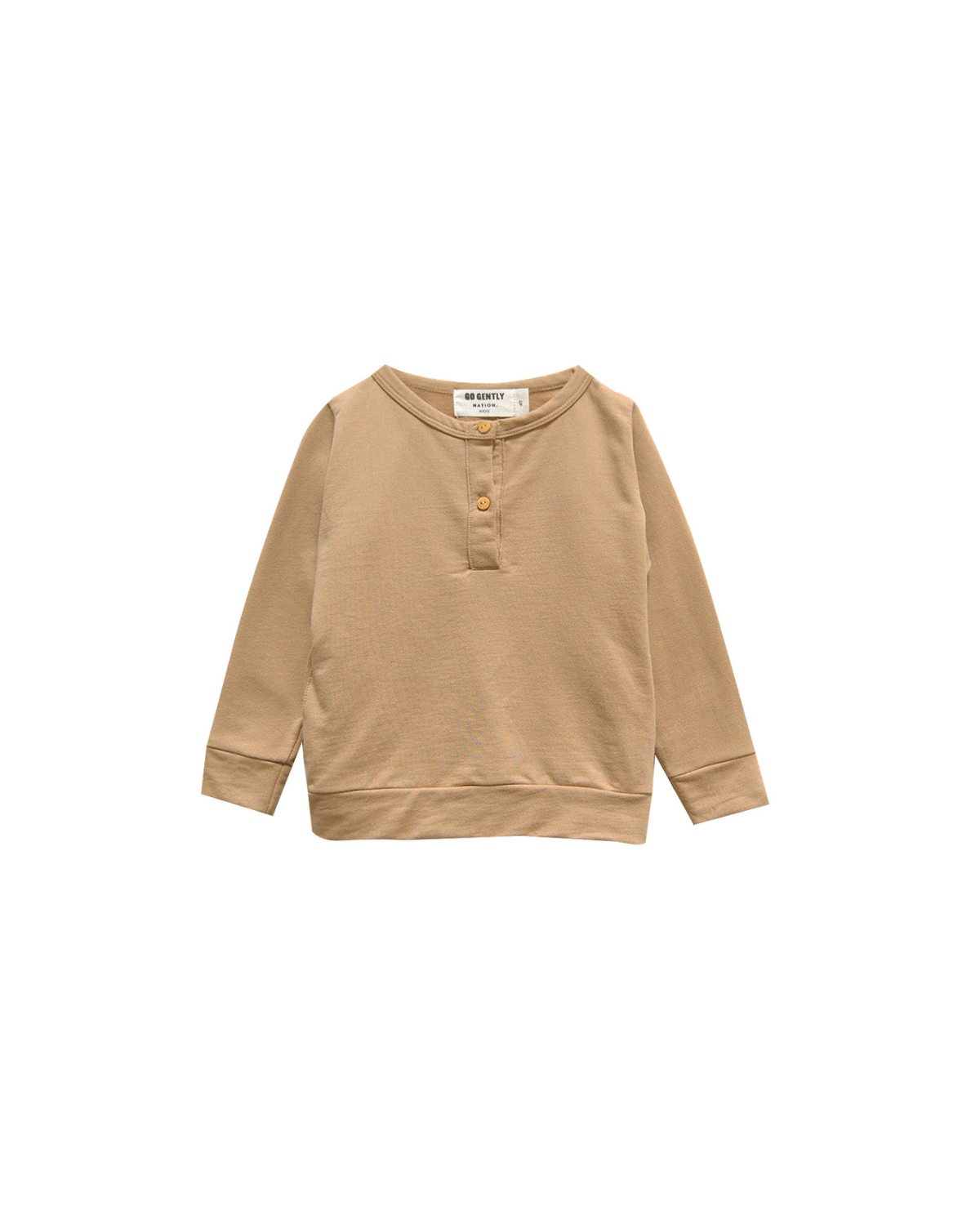 Beige long-sleeve shirt on a white background