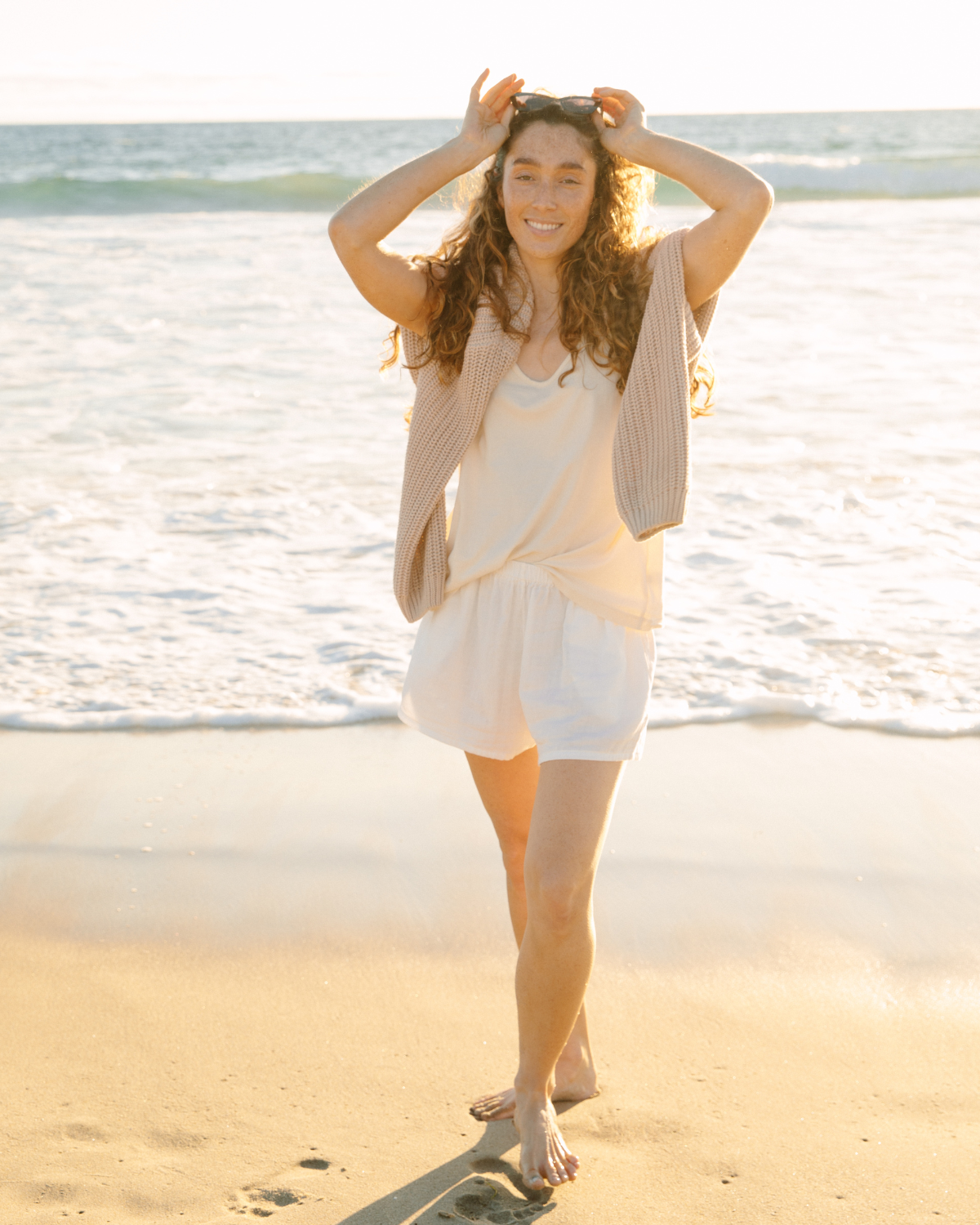 Women's Muslin Gauze Short white